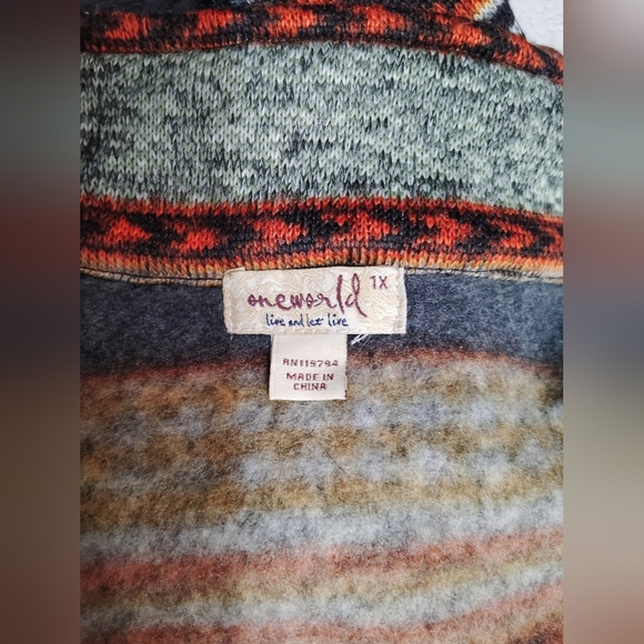 Oneworld Striped Multicolor Women's Sweater Size 1x Very Very Soft! - Picture 5 of 5